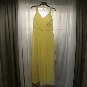 Long yellow bridesmaid dress